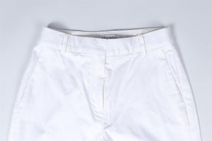MAX MARA WHITE COTTON STRAIGHT LEG PANTS XSMALL