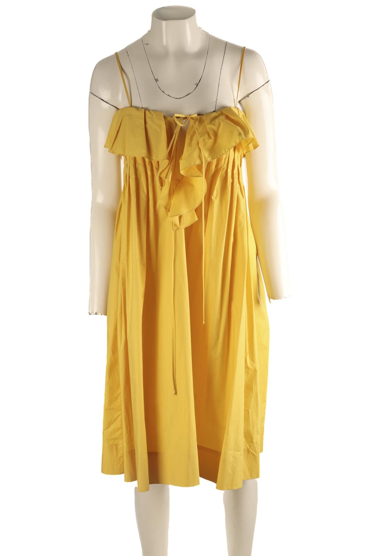 THREE GRACES LONDON YELLOW COTTON MINI DRESS UK 6