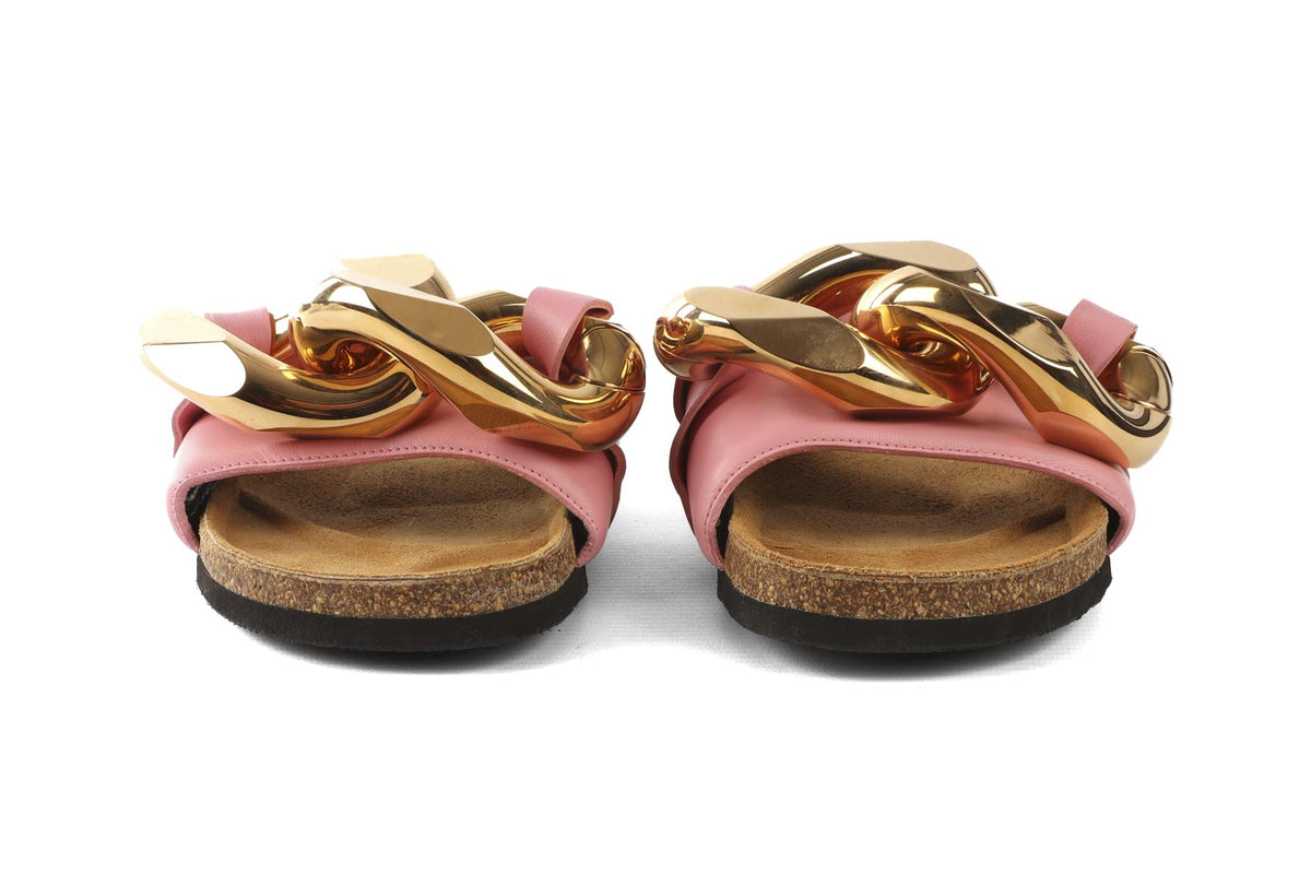 JW ANDERSON PINK LEATHER SLIDES EU 39 UK 6 US 9