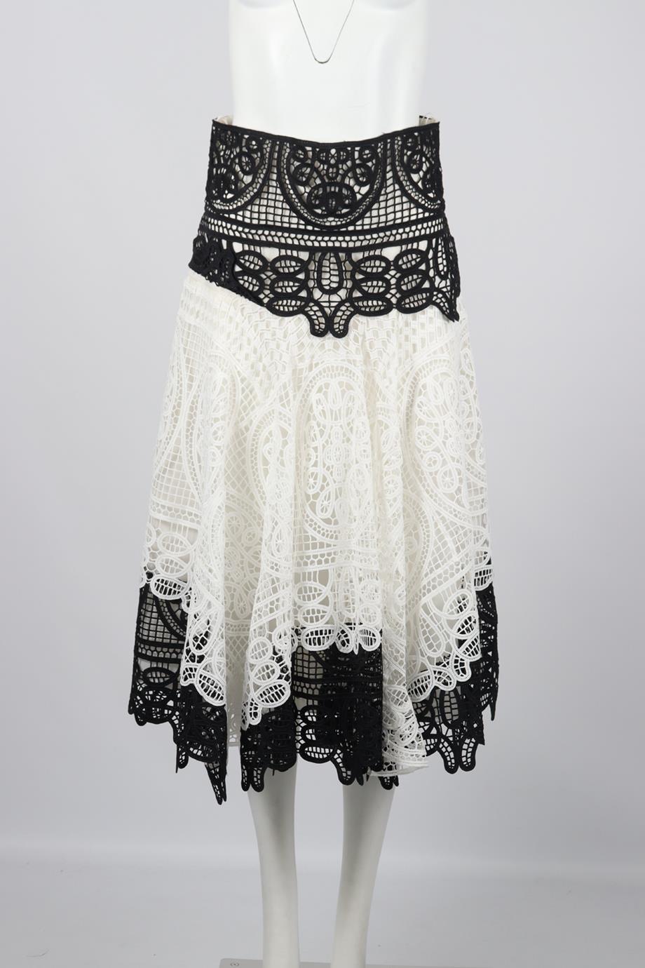 COSTARELLOS CROCHET KNIT MIDI SKIRT FR 40 UK 12