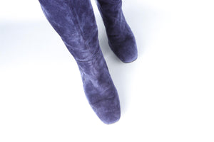 ROGER VIVIER BLUE SUEDE KNEE HIGH BOOTS EU 38 UK 5 US 8