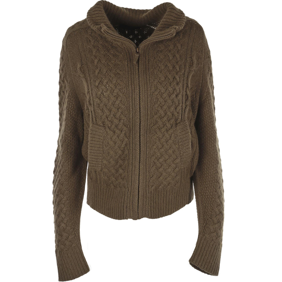 NILI LOTAN GREEN CASHMERE CARDIGAN MEDIUM