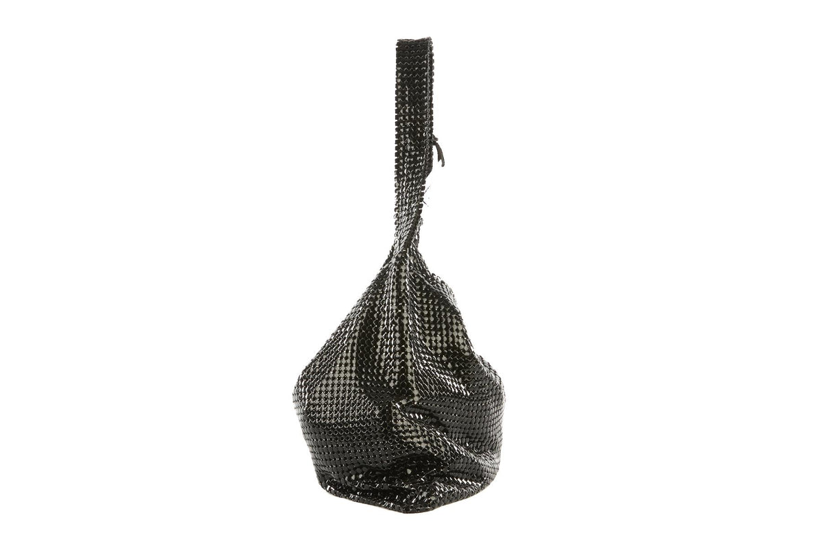 PACO RABANNE BLACK PIXEL CHAINMAIL SHOULDER BAG
