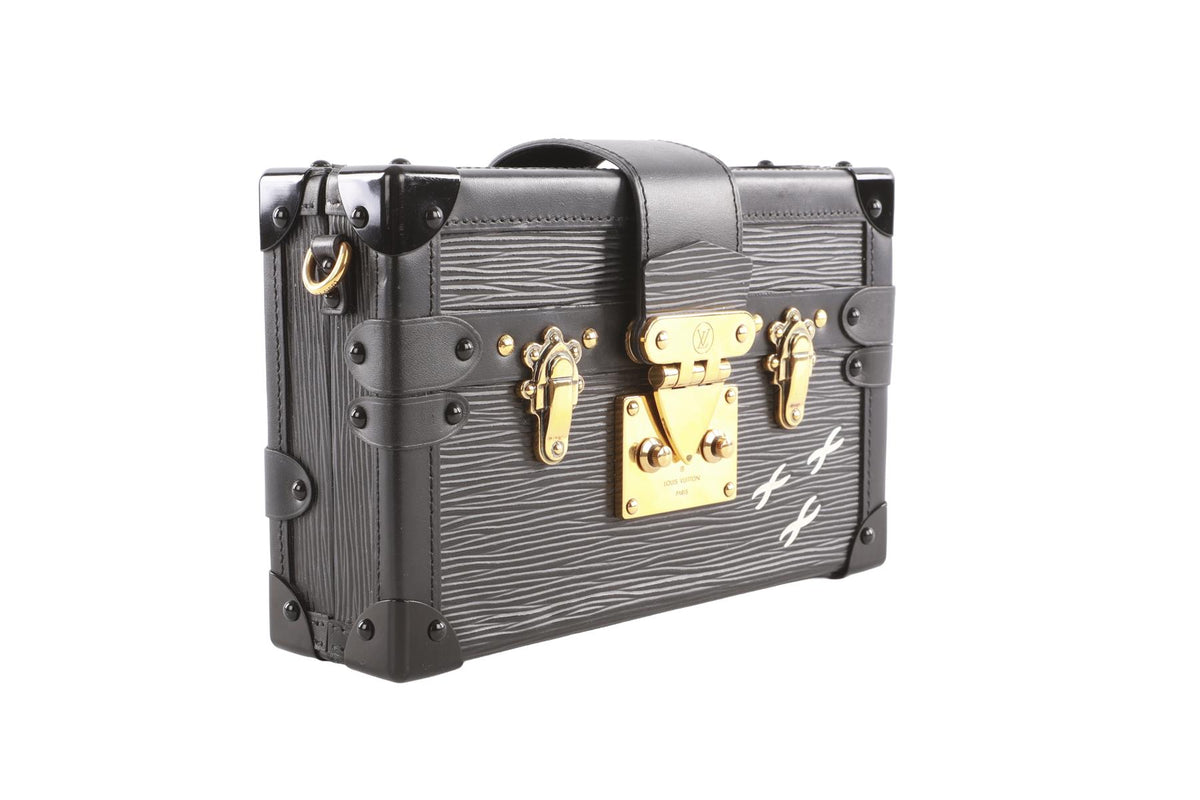 LOUIS VUITTON BLACK 2019 PETITE MALLE EPI LEATHER CLUTCH