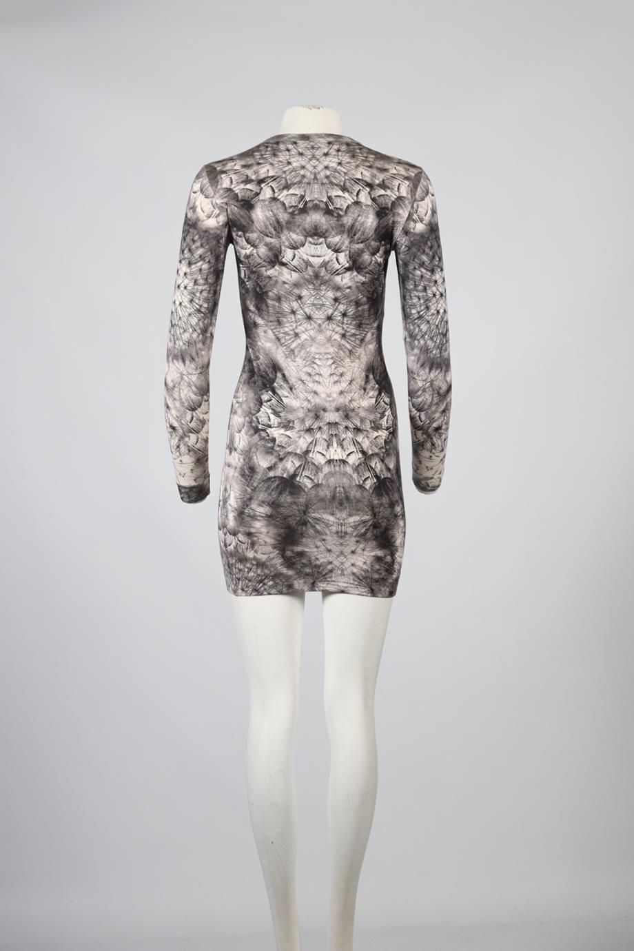 ALEXANDER MCQUEEN WOOL PRINTED MINI DRESS XSMALL