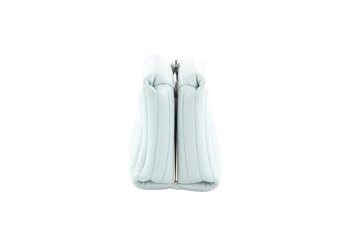 JIL SANDER BLUE LEATHER CLUTCH