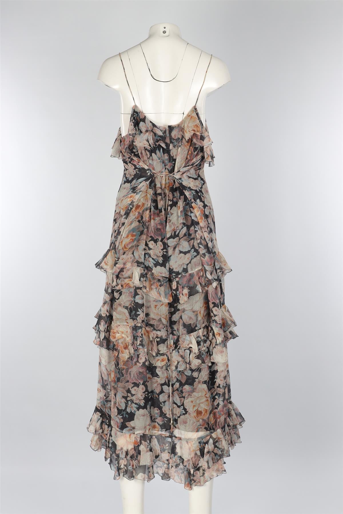 ZIMMERMANN MULTI SILK MAXI DRESS 3 UK 14
