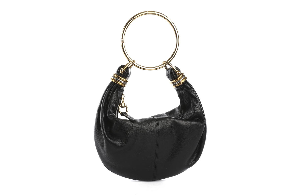CHLOÉ BLACK BRACELET LEATHER SHOULDER BAG