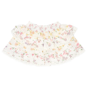 LOVESHACKFANCY WHITE KIDS GIRLS COTTON SKIRT 7-8 YEARS