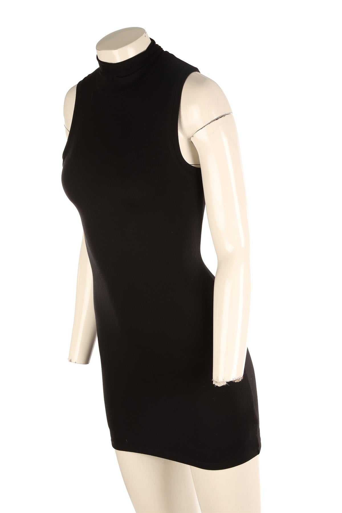ETERNE BLACK JERSEY MINI DRESS SMALL