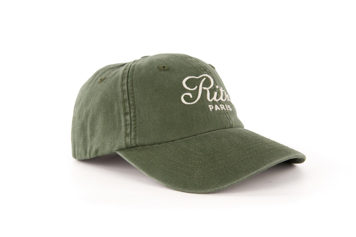 FRAME + RITZ PARIS GREEN COTTON BASEBALL HAT ONE SIZE