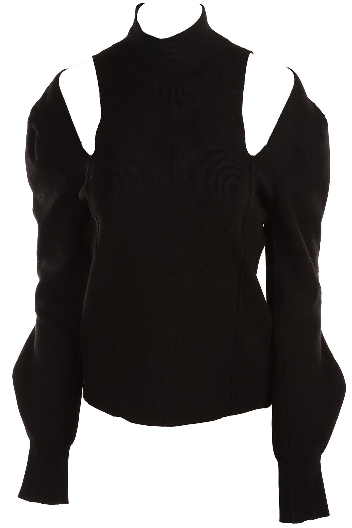 CHLOÉ BLACK WOOL TOP LARGE