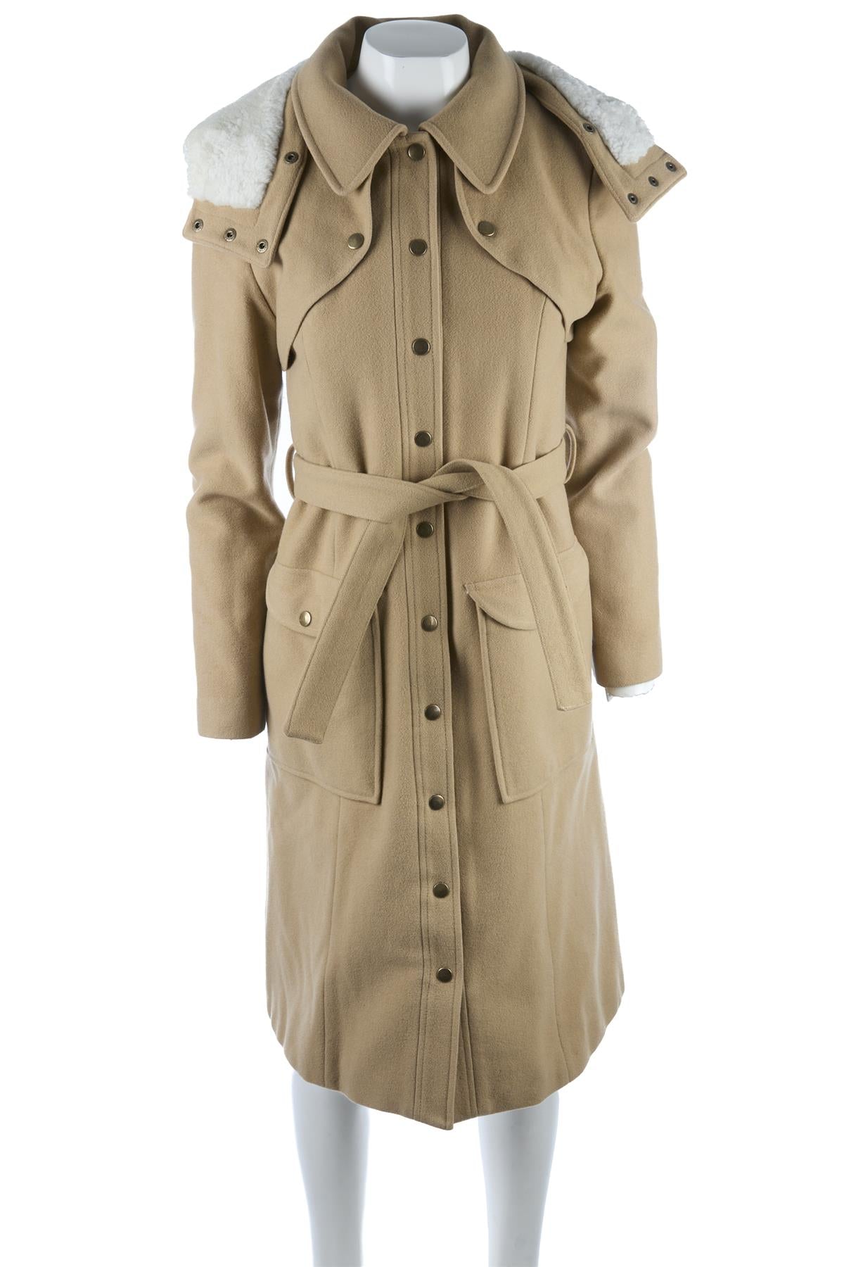 ERDEM BEIGE WOOL COAT UK 10