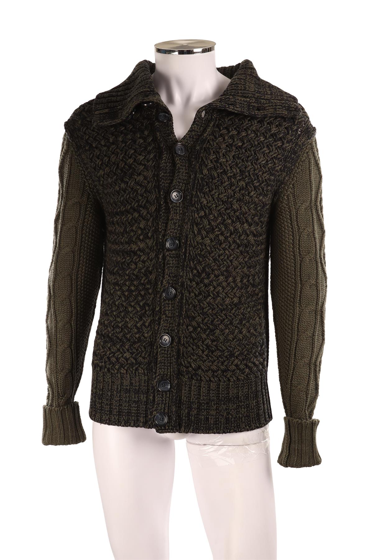 D&G GREEN MEN'S WOOL CARDIGAN IT 48 UK/US 32