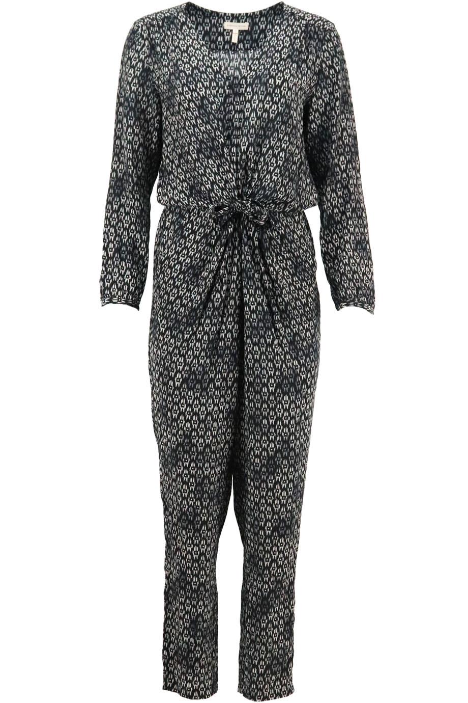 REBECCA TAYLOR TIE FRONT PRINTED SILK JUMPSUIT US 8 UK 12