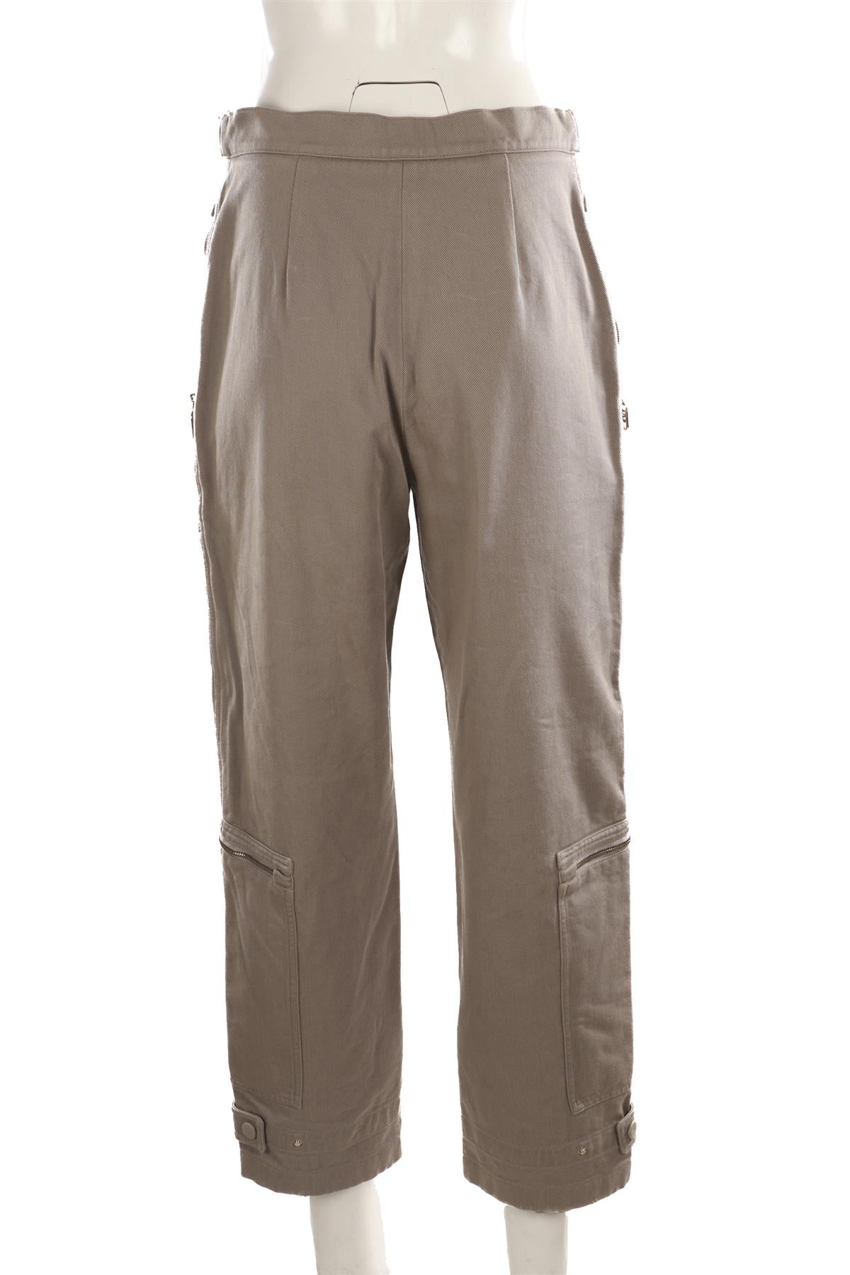 FENDI GREY COTTON CARGO PANTS IT 40 UK 8