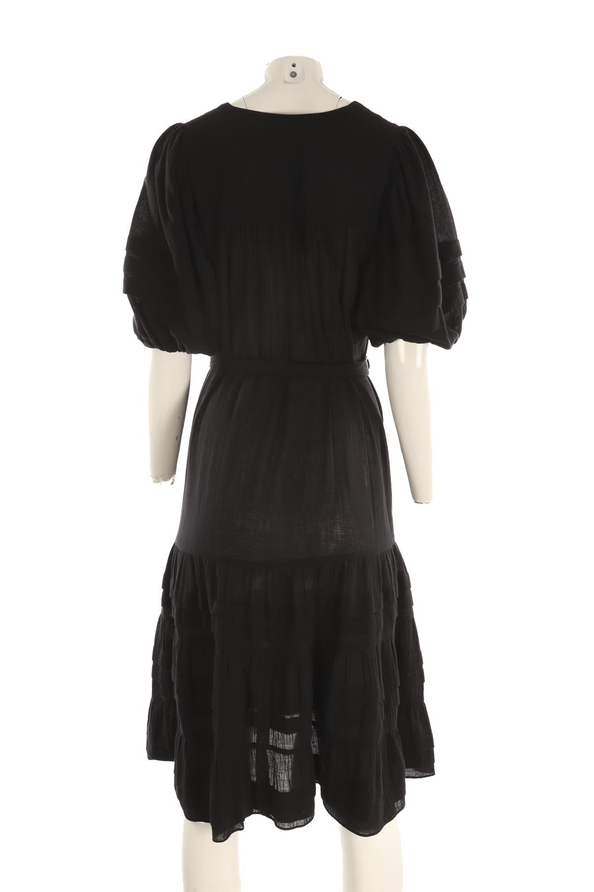 ZIMMERMANN BLACK COTTON MAXI DRESS UK 8
