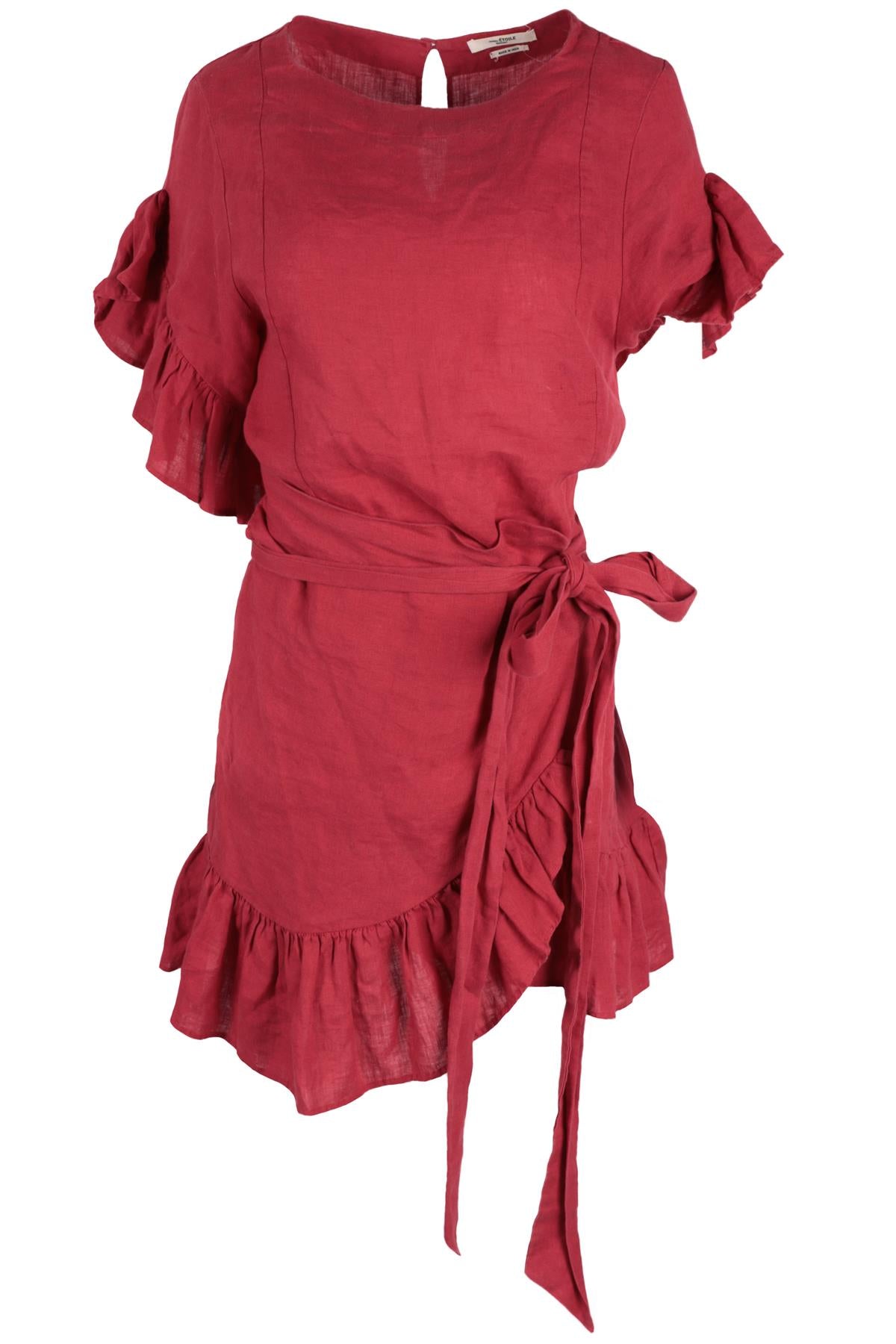 ISABEL MARANT ÉTOILE PINK LINEN MINI DRESS FR 40 UK 12