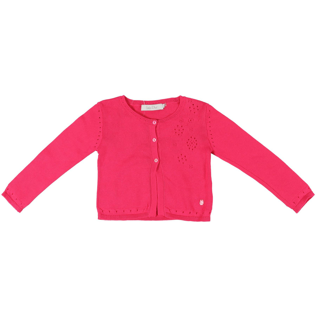CHRISTIAN DIOR PINK BABY GIRLS COTTON CARDIGAN 18 MONTHS