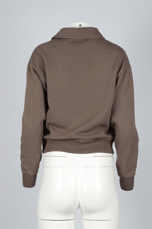 SPORTY & RICH BROWN COTTON SWEATSHIRT XSMALL