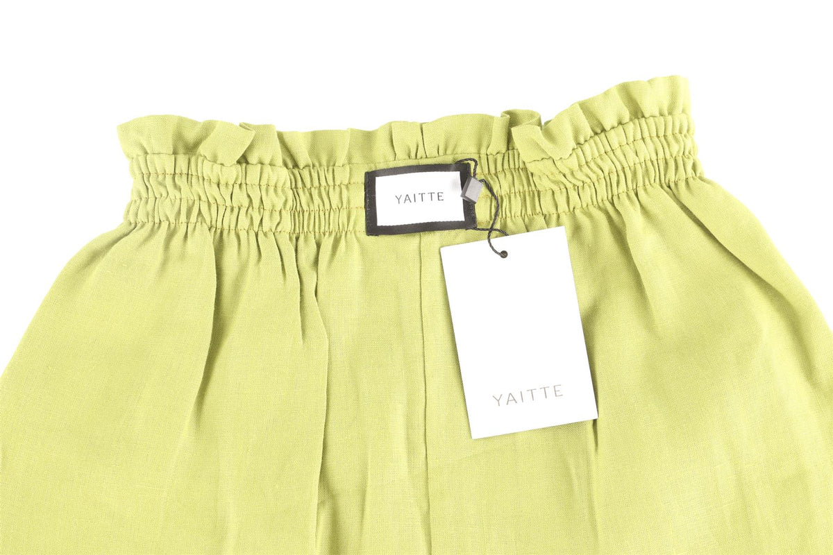 YAITTE GREEN LINEN SHORTS XSMALL