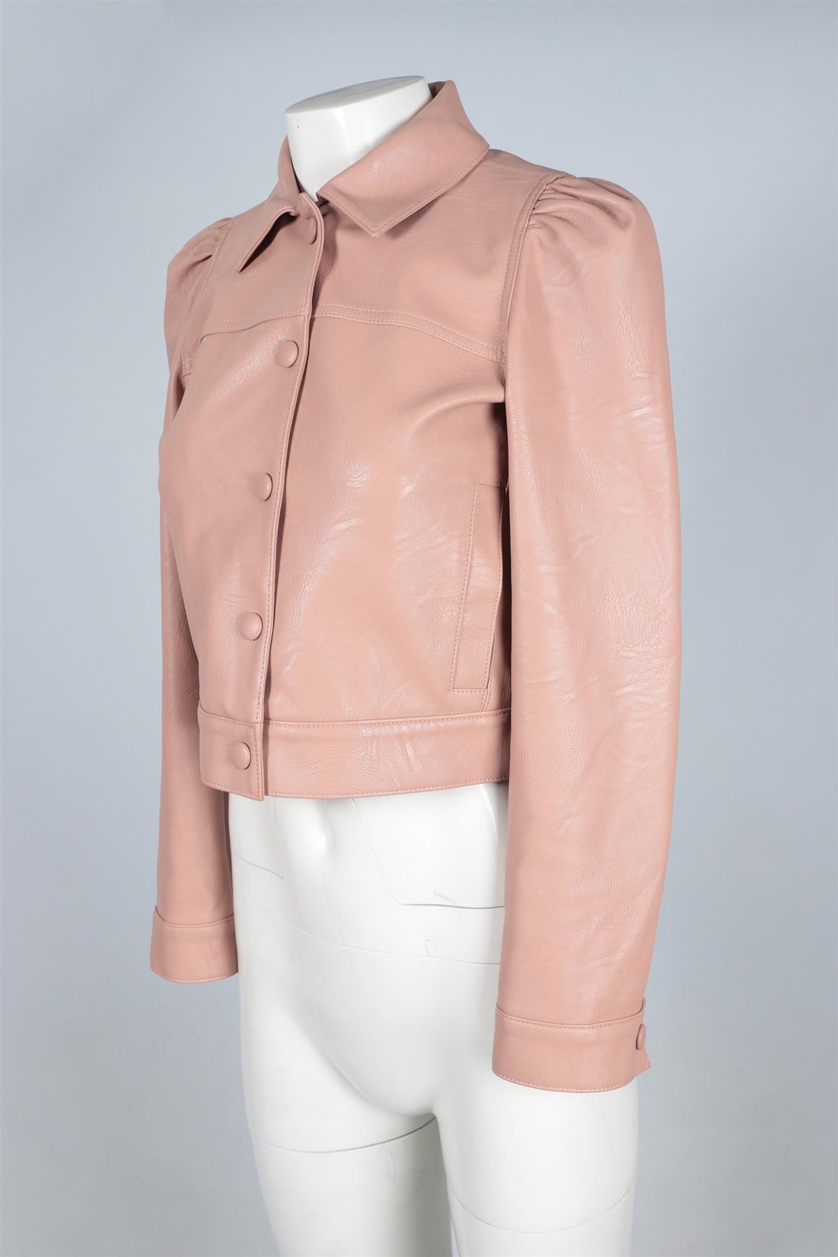STELLA MCCARTNEY PINK FAUX LEATHER JACKET IT 38 UK 6