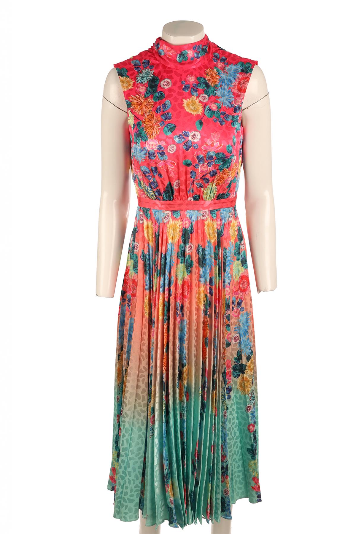 SALONI MULTI SILK MAXI DRESS UK 6