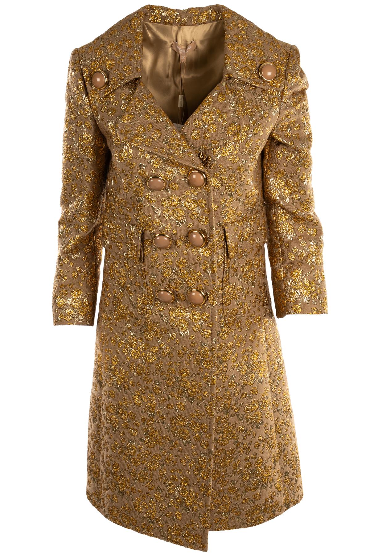 MICHAEL KORS COLLECTION GOLD WOOL COAT US 2 UK 6