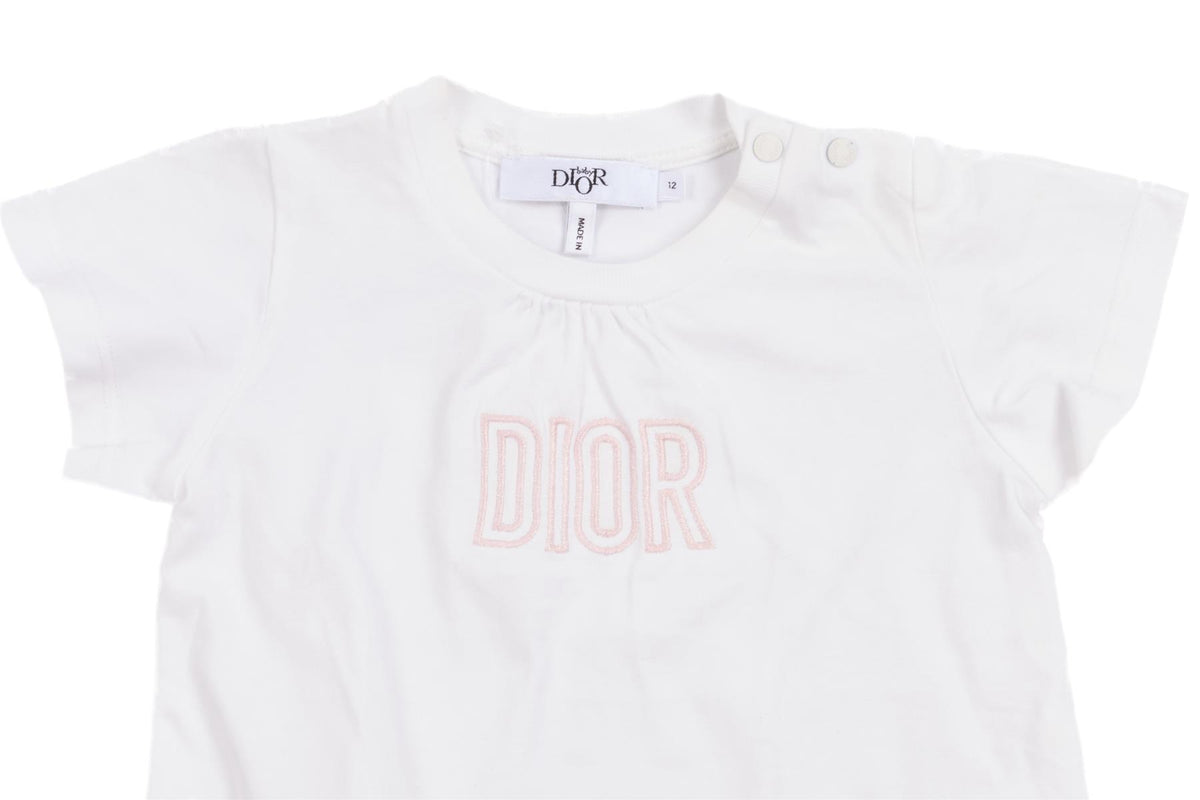 BABY DIOR WHITE BABY GIRLS T-SHIRT 12 MONTHS