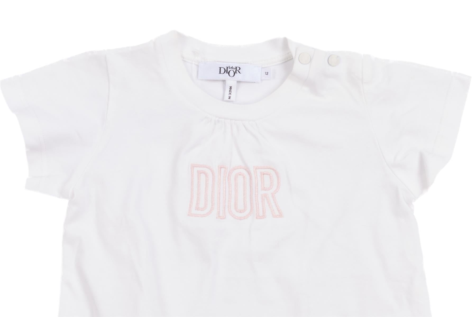 BABY DIOR WHITE BABY GIRLS T-SHIRT 12 MONTHS