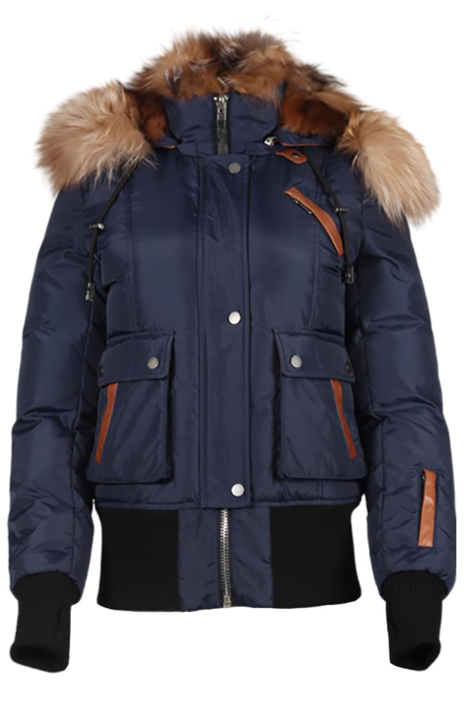NICOLE BENISTI PADDED FOX FUR AND SHELL DOWN JACKET SMALL