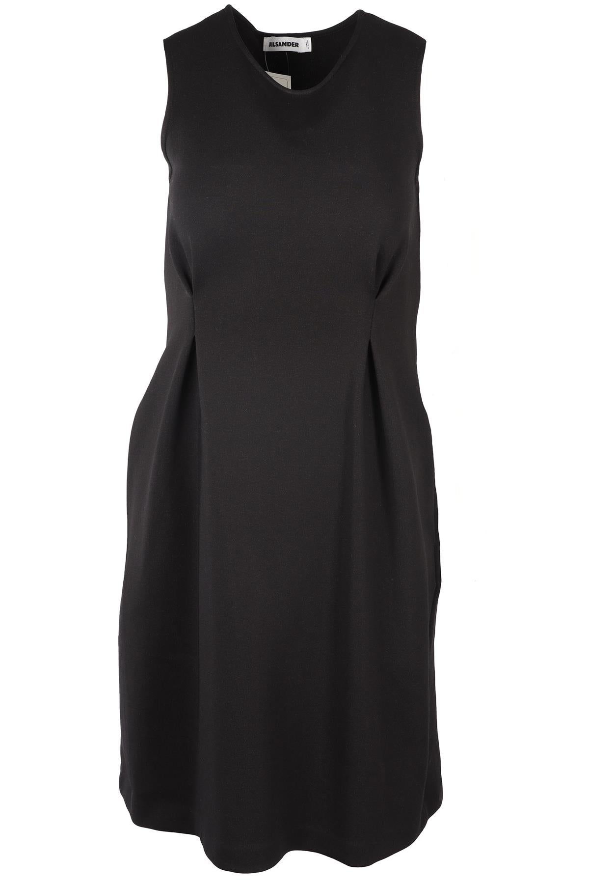 JIL SANDER BLACK KNIT MINI DRESS FR 36 UK 8
