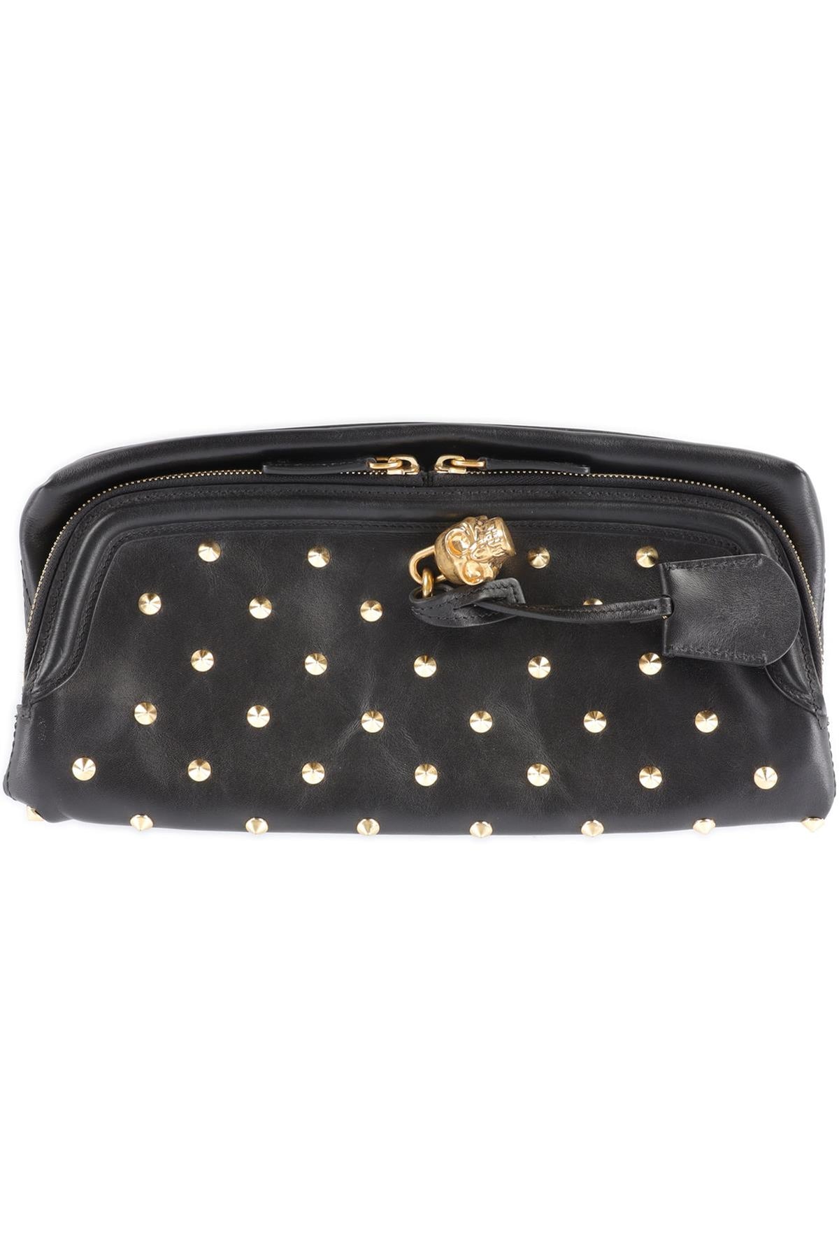ALEXANDER MCQUEEN BLACK LEATHER CLUTCH