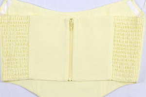 AMANDA UPRICHARD YELLOW CREPE TOP SMALL