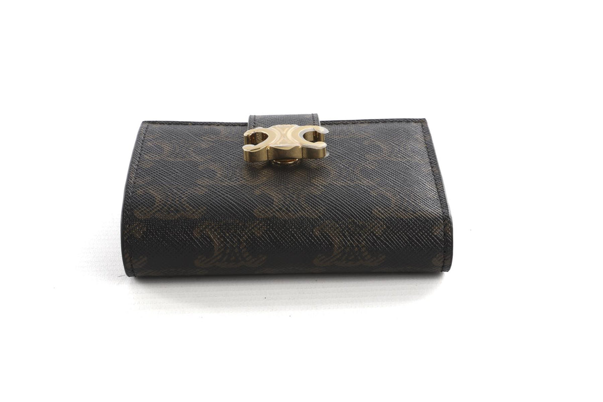 Celine Black Triomphe Canvas Wallet