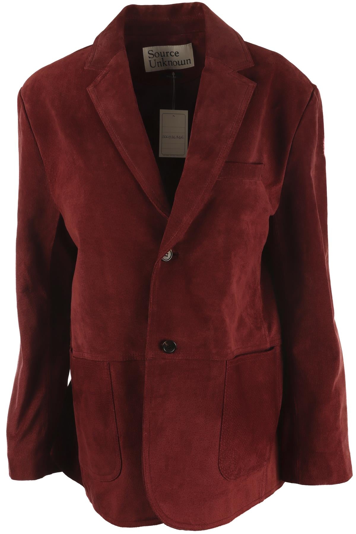SOURCE UNKNOWN BURGUNDY SUEDE BLAZER ONE SIZE