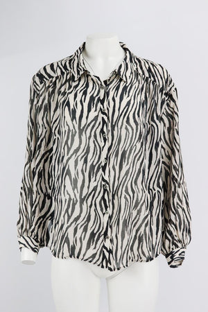 FREE PEOPLE PRINTED CREPE SHIRT MEDIUM