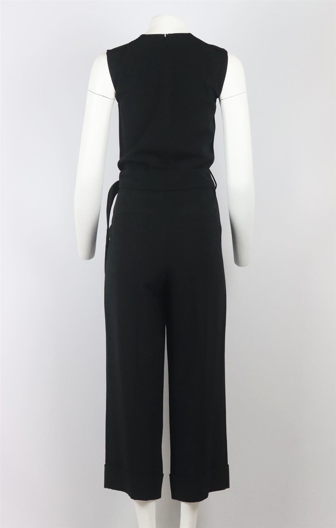 SPORTMAX CROPPED BELTED CREPE JUMPSUIT IT 38 UK 6