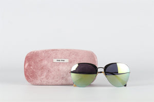 MIU MIU GREEN METAL SUNGLASSES