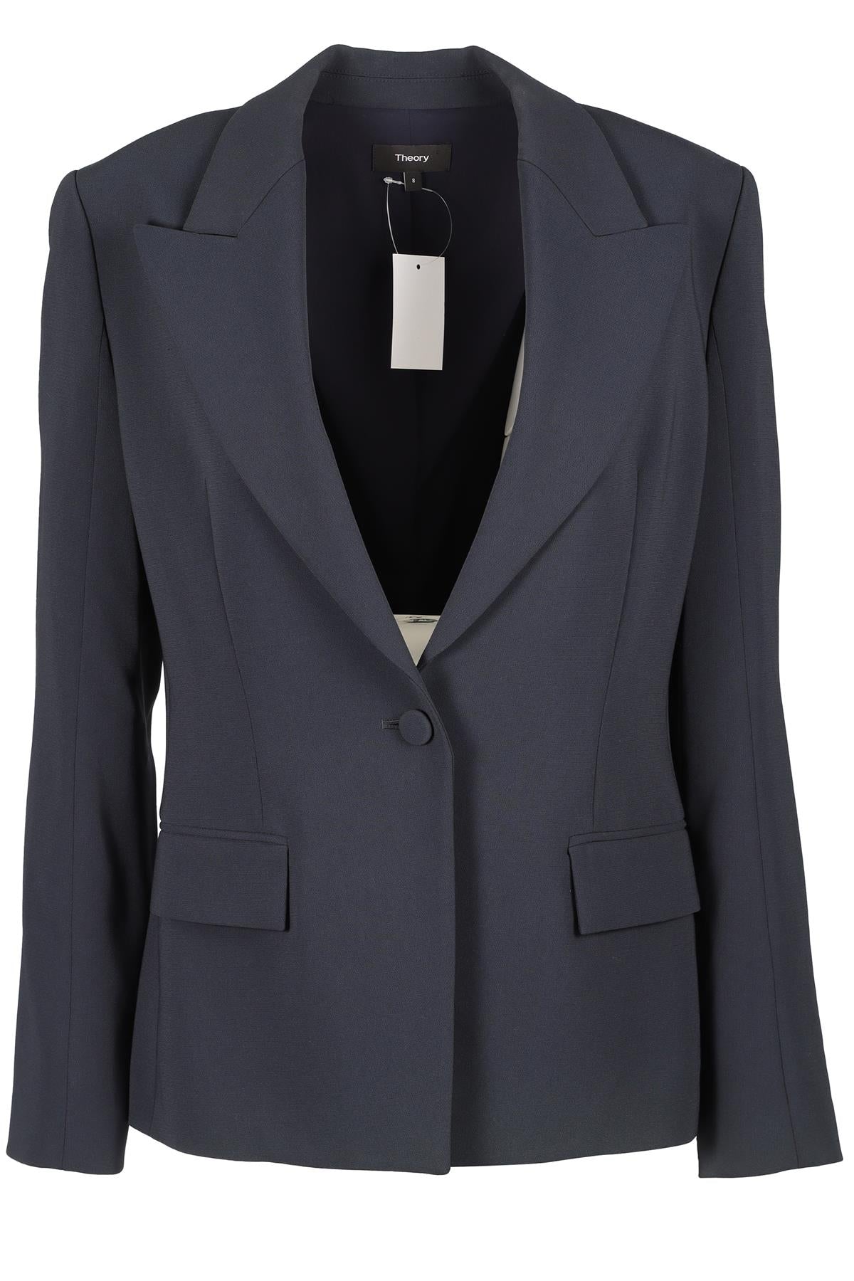 THEORY NAVY CREPE BLAZER US 8 UK 12