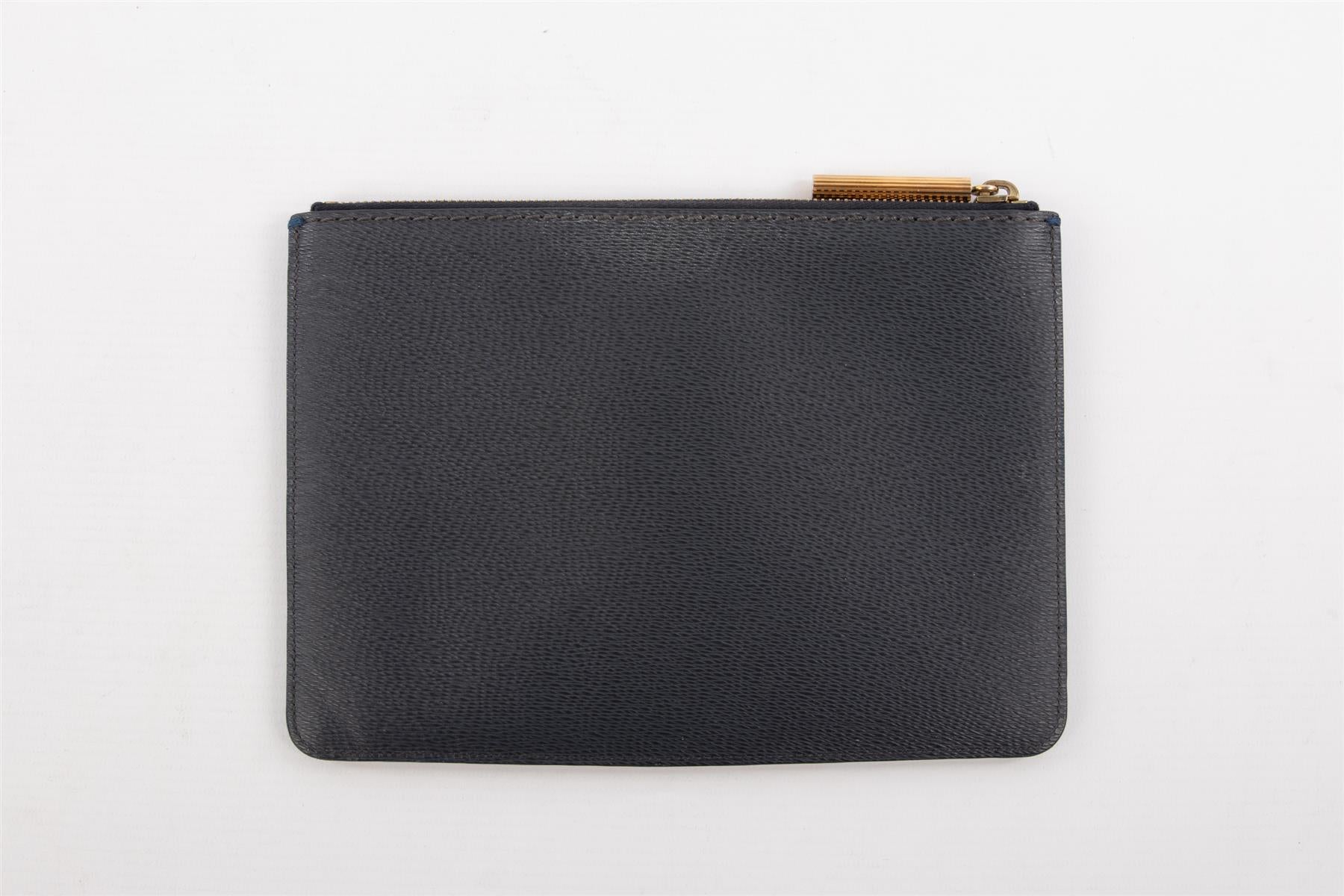 LANVIN BLUE LEATHER CLUTCH