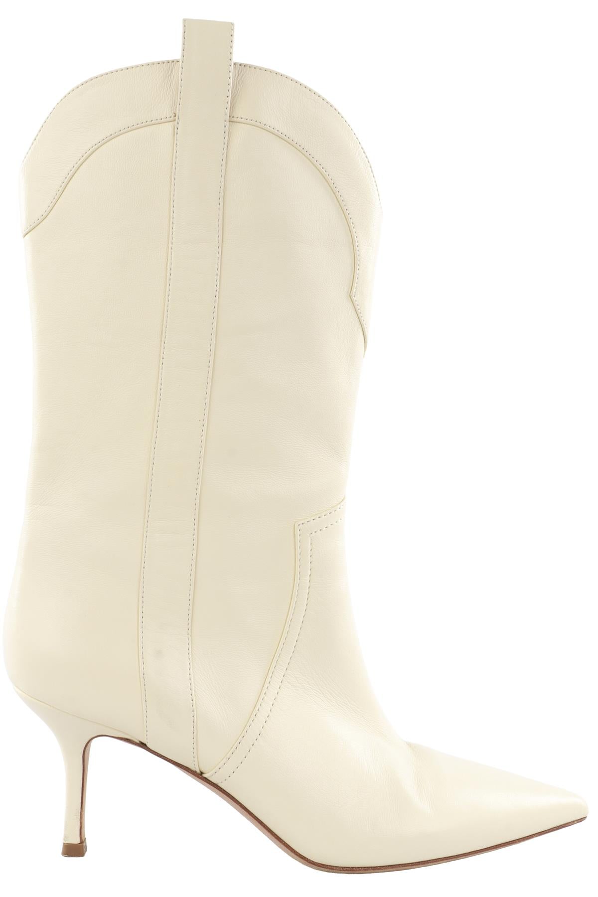 PARIS TEXAS CREAM LEATHER BOOTS EU 38 UK 5 US 8