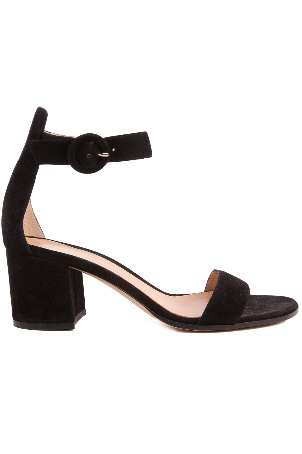 GIANVITO ROSSI BLACK SUEDE SANDALS EU 38 UK 5 US 8