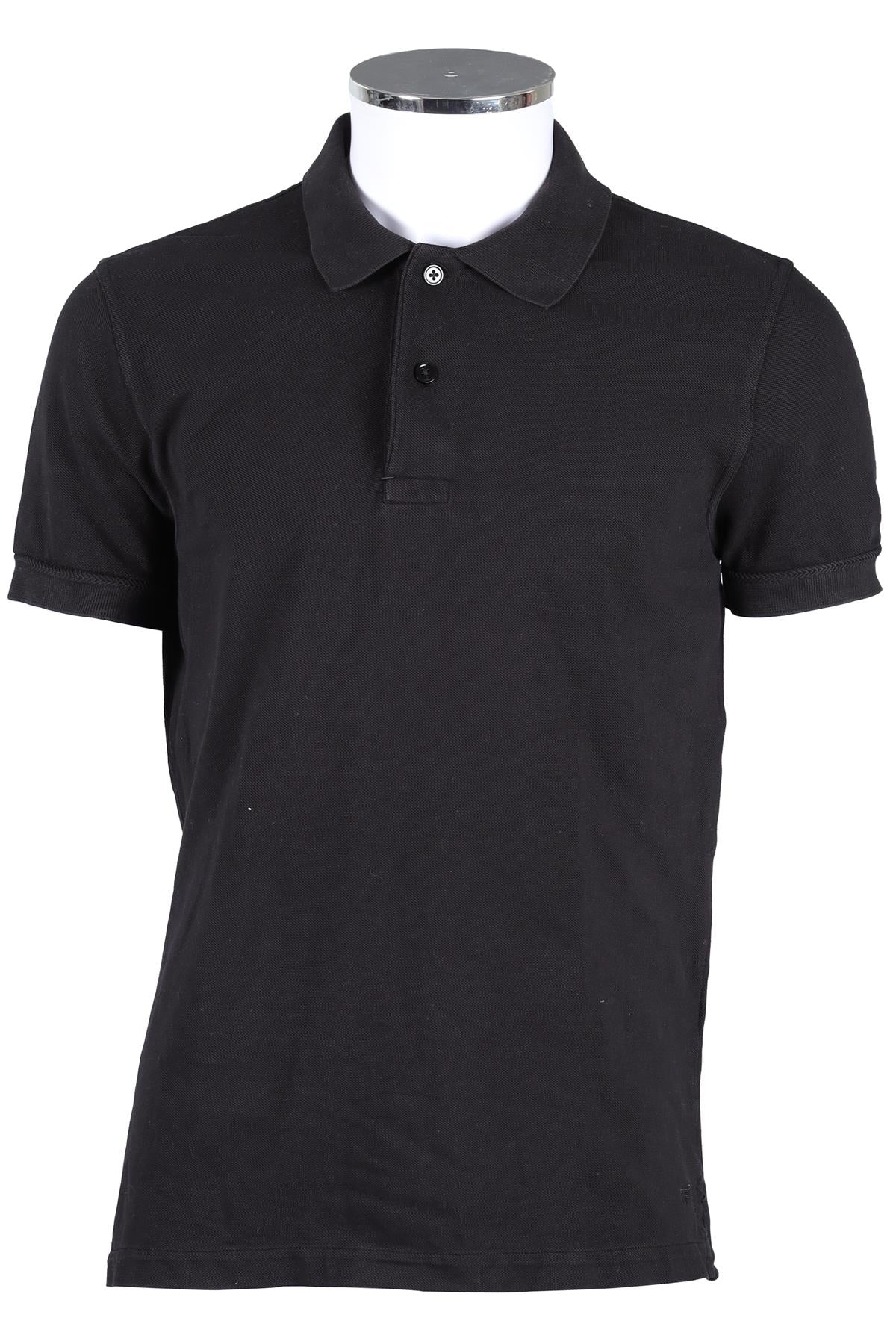 TOM FORD BLACK MEN'S COTTON POLO SHIRT IT 50 UK/US CHEST 40
