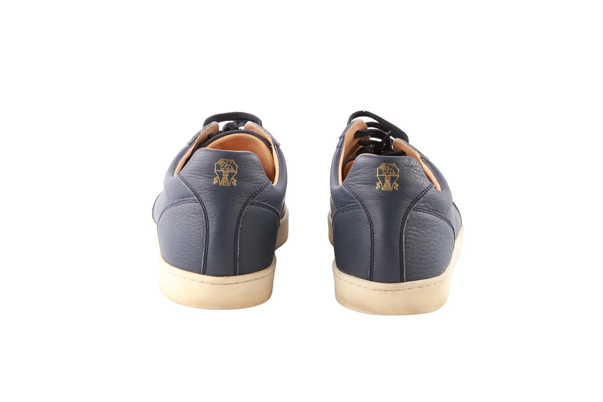 BRUNELLO CUCINELLI NAVY MEN'S LEATHER SNEAKERS EU 46 UK 12 US 13