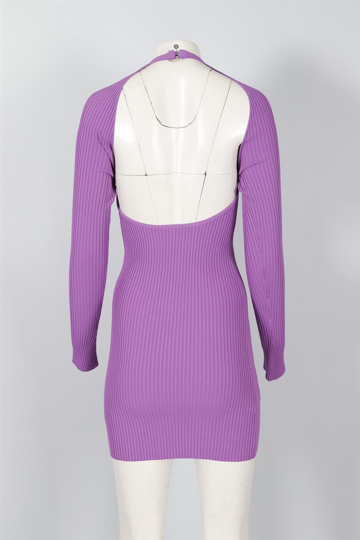 DAVID KOMA PURPLE KNIT MINI DRESS XSMALL