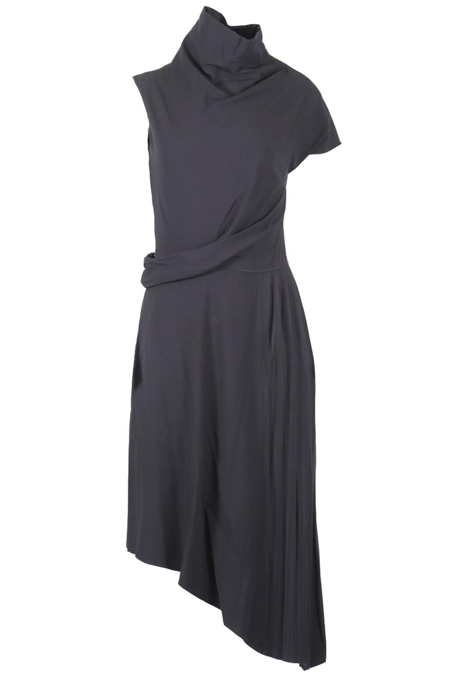 CARVEN DRAPED WOOL BLEND MIDI DRESS FR 38 UK 10