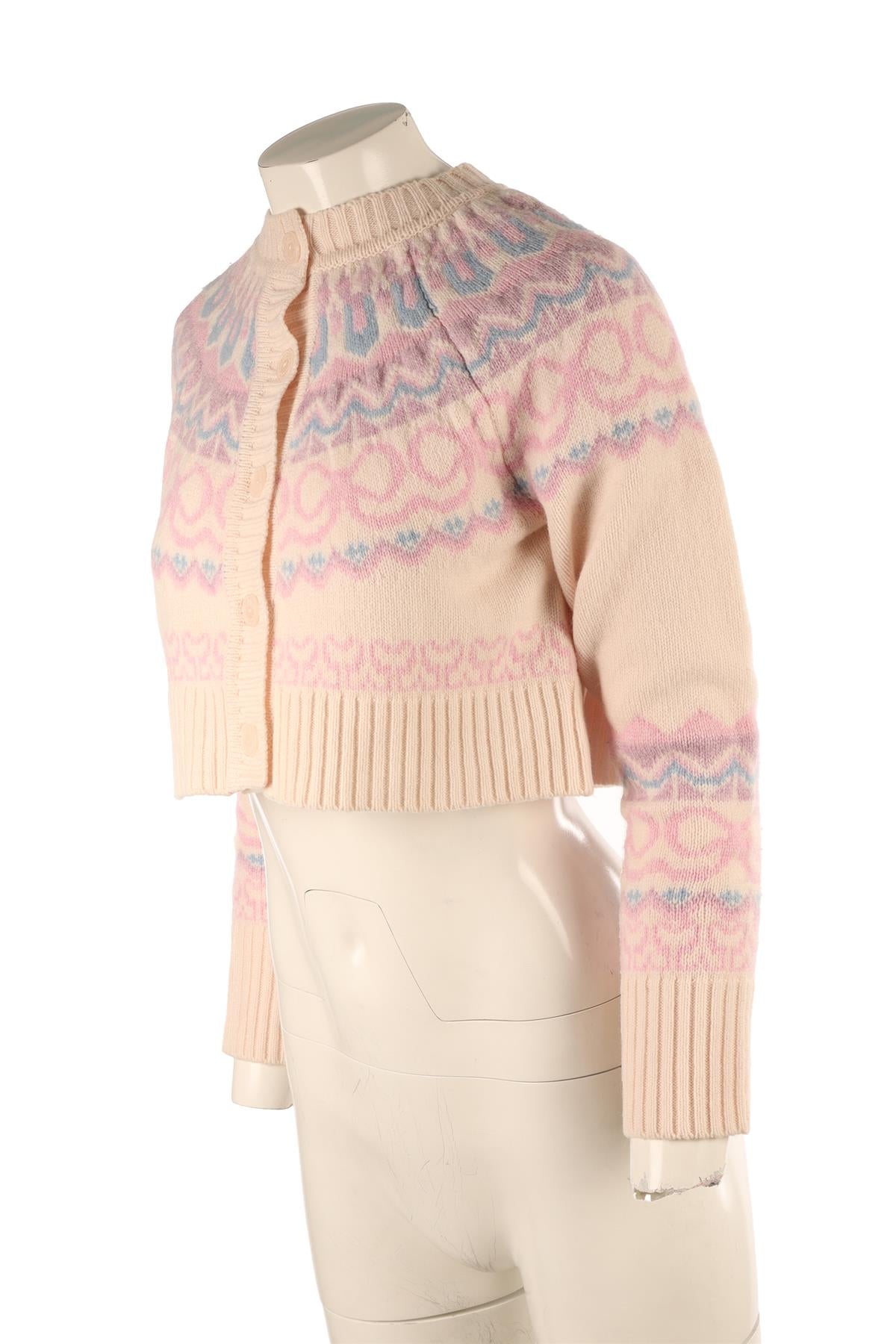 LOVESHACKFANCY MULTI WOOL CARDIGAN XXSMALL