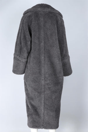 MAX MARA GREY KADIAK WOOL TEDDY COAT XSMALL