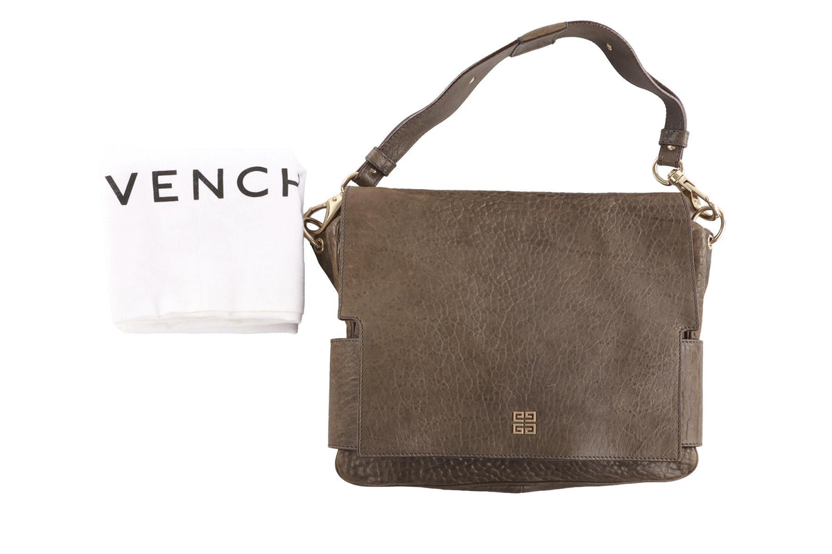 GIVENCHY TAUPE MELANCHOLIA LEATHER SHOULDER BAG